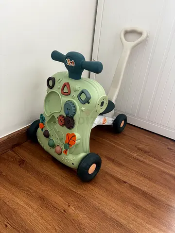 Baby activity push walker with detachable handle - light green
