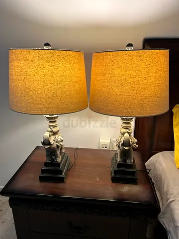 Pair of Elephant Base Table Lamps