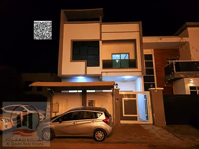 Villa for rent in Ajman, Al Yasmin area, 5 bedrooms, master roof, majlis, living room and maid's room
