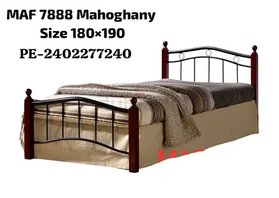 Mahogany & Metal Single Bed Frame (180x190) - MAF 7888