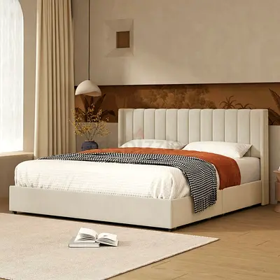 Luxurious Design New King size Family bed with Mattress Available