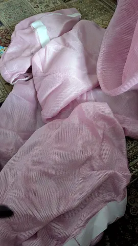 Lightly used pink baby bassinet/bassinet bedding (mesh fabric)