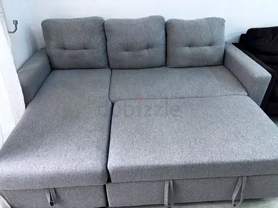 Grey 3-seater Sofa Bed with Chaise - Good Condition