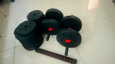 Gym dumbbells set adjustable with bar