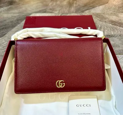 Gucci GG Marmont Wallet on Chain in Leather