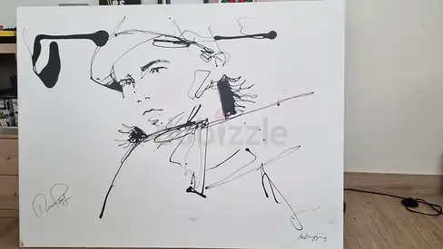 Thomas Peiters painting by artist Mr Drippin, on canvas by (signed) by player and artist.