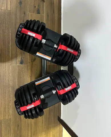 Murano Italy Adjustable dumbbell set with stand and bench