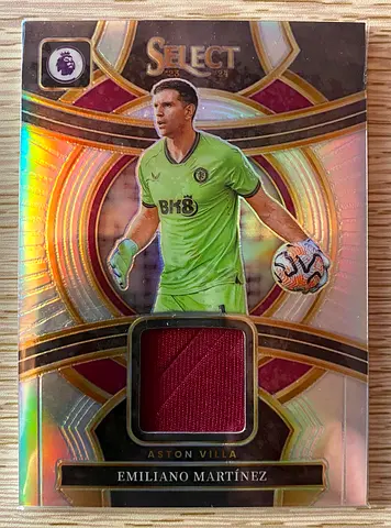 Select Swatches SS-EM Emiliano Martinez - 2023-24 Panini Select Premier League + Martinez Sticker