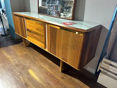 Solid Wood Sideboard / TV Cabinet with Marble Top