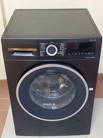 New BOSCH Series 4 Washer Dryer, 9/5kg, Large LED display, ActiveWater Plus,1400 RPM, Black