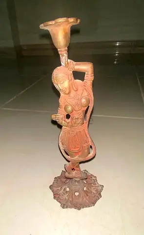 Antique Metal candle holder 20cm height