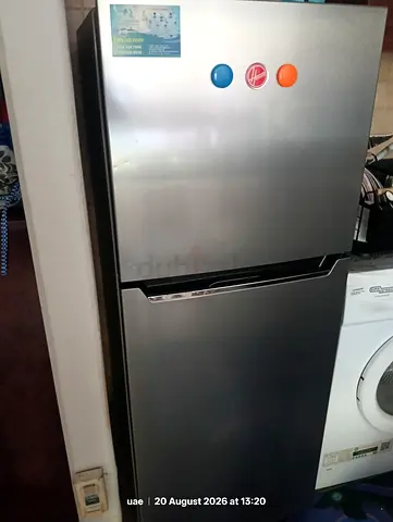 Hoover Silver Double-Door Refrigerator - Good Working Condition