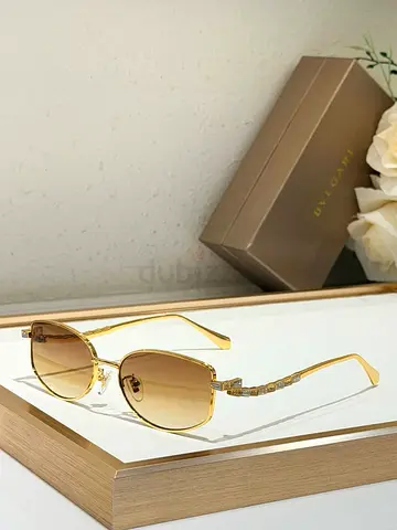bvlgari Gold Frame Sunglasses with Brown Gradient Lenses
