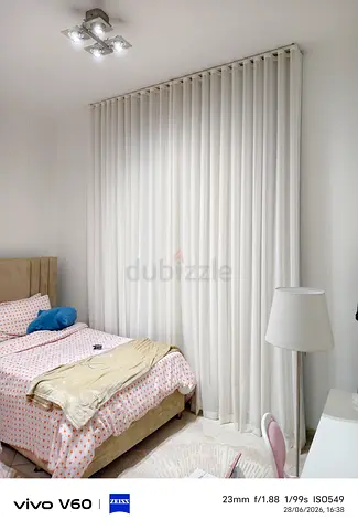 Full-length White Room-darkening Curtains - Like New