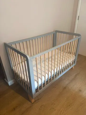 Kinderkraft Lunky Wooden Baby Cot / Crib 120x60cm
