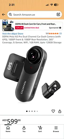 DDPAI MOLA N3 pro DUAL CHANEL DASHCAM