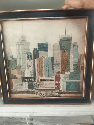 Framed New York City Skyline Print (Empire Art) - Black Shadow Box