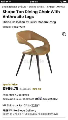 Bellini modern chair and connubia Mikado Dining set