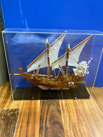 Decorative wooden ship display