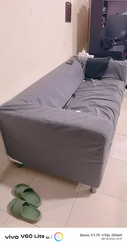 Gray 3-seater Sofa with Removable Cover - Good Condition