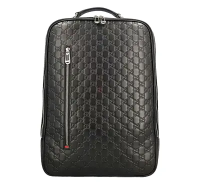 Gucci GG Embossed Medium Backpack Black Leather
