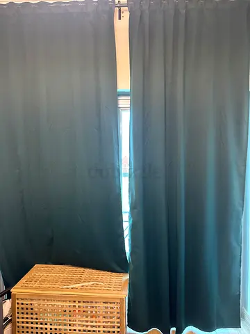 Pair of Dark Teal Blackout Curtains