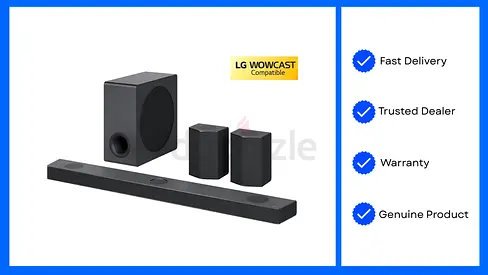LG Soundbar S95QR | 9.1.5ch | 810W | Dolby Atmos 1 Year Warranty