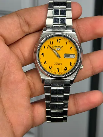Seiko 5 Automatic watch Arabic Yellow Dial
