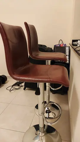 Modern Bar rotating chairs 360° - adjustable height set 2 pcs - excellent condition