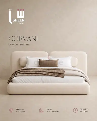 Upholstered Double Bed Frame with Padded Headboard