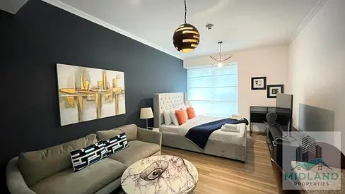 استوديو في الطابق العلوي | إطلالة على المارينا | مفروش | Goldcrest Executive