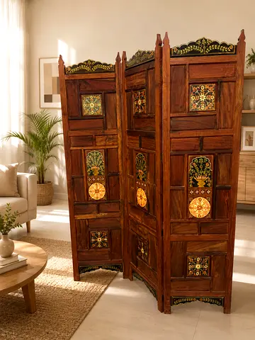 Handcrafted Solid wood Decorative Room Divider