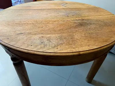 Vintage Wooden Dining Table with 2 Wooden Chairs