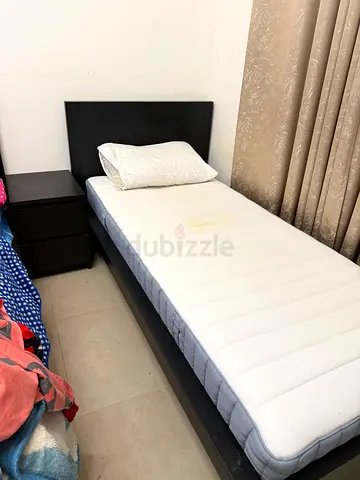 Single Bed Frame with Mattress and Headboard