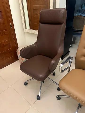 VITRA Grand Executive Highback office chair study gaming armchair on coasters, Italian leather
