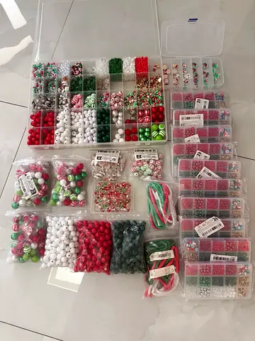 Huge Christmas Beads & Jewellery Making Craft Lot – New Stock