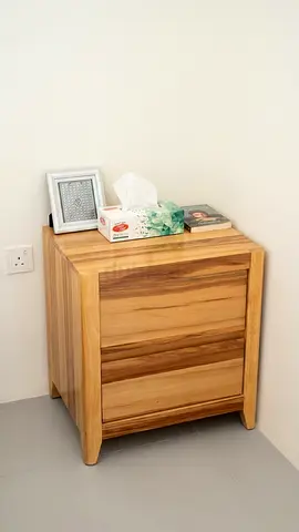 Solid Wood Nightstand / Bedside Table - 2 Drawers