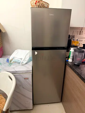 Midea Double Door Refrigerator Silver Finish