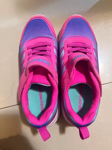 Girls pink & purple Skechers sneakers - size not specified, lightly used