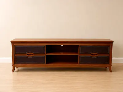 Classic Wooden TV Unit with Four Drawers