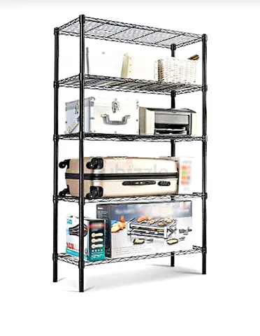 Heavy-Duty 5-Tier Metal Storage Shelving Unit - Black