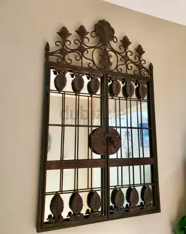 Ornate Wrought Iron Wall Mirror / Decorative Panel
