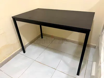 Simple Black Rectangular Study/Work Table - Good Condition