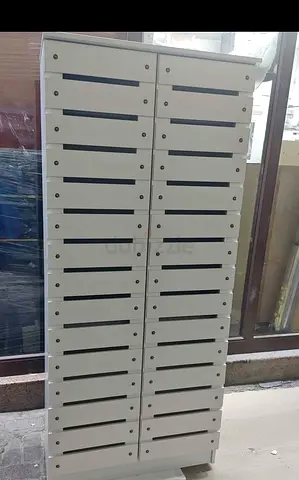 Used 30-Compartment Metal Mail/Storage Locker Unit - White