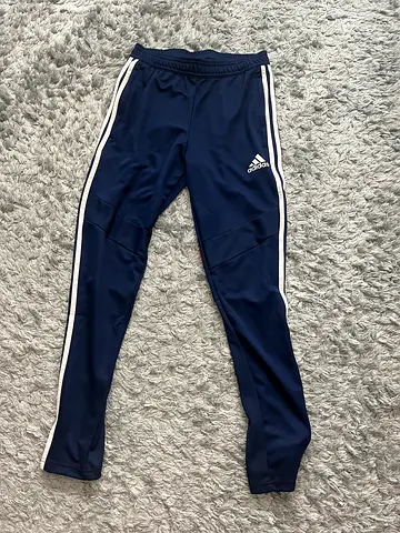Adidas blue trackpants, size small