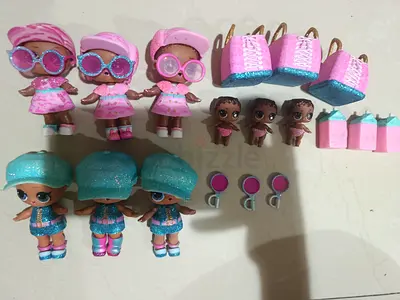 LOT of 9 LOL Surprise Dolls with Accessories - Mixed Small Dolls & Outfits