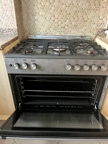 Stainless Steel 5-Burner Gas Range with Oven - Good Working Condition