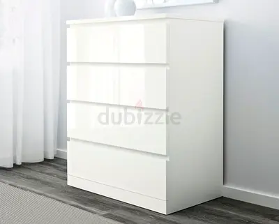 IKEA Malm Chest of 4 drawers,  white matt