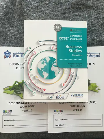 Cambridge IGCSE Business Studies textbook & workbooks (Years 10-11)
