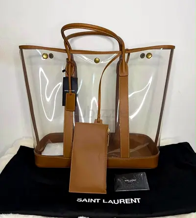 Saint Laurent Cabas Clear Vinyl Tote